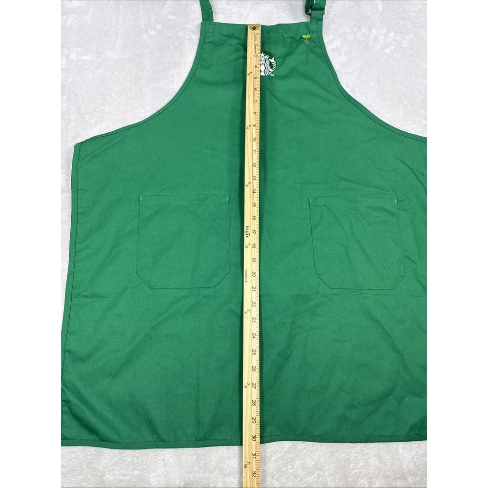 Starbucks Coffee Authentic Official Barista Green Apron With Barista Floral Pin